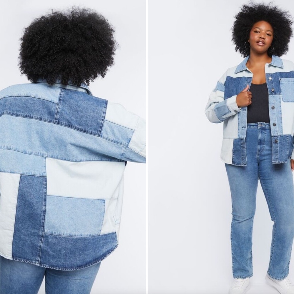 Forever 21 Denim Patchwork Jacket